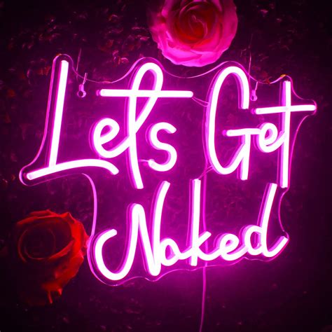 Letrero De Ne N Con Texto En Ingl S Lets Get Naked Letrero De Ne N Para Ba O Decoraci N De