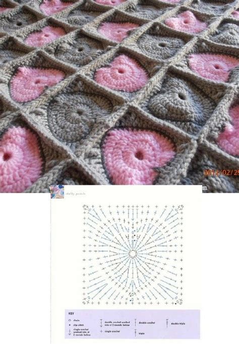 Ergahandmade Crochet Hearts Afghan Diagram