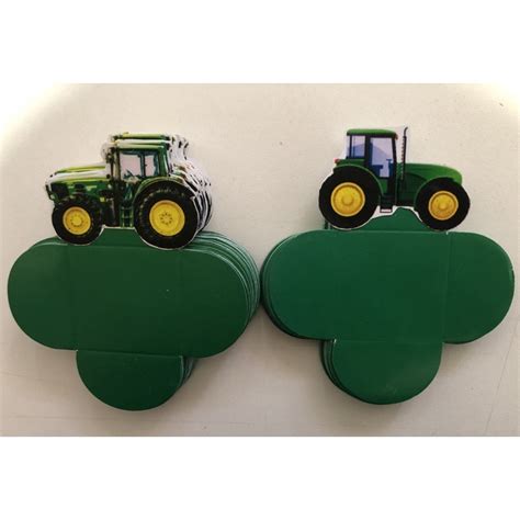 Forminhas pétala temática trator John Deere personalizada para doces