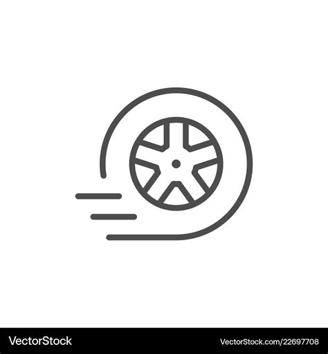 Car Wheel Line Icon Royalty Free Vector Image VectorStock