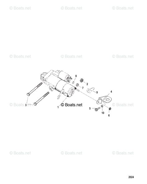 Mercruiser Sterndrive Gas Engines Oem Parts Diagram For Starter Motor Mounting