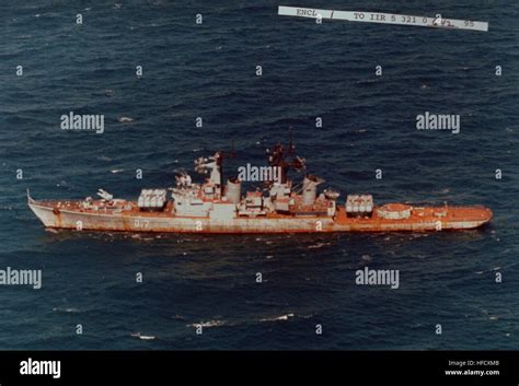 Aerial Port Side View Of The Former Russian Navy Kynda Class Guided