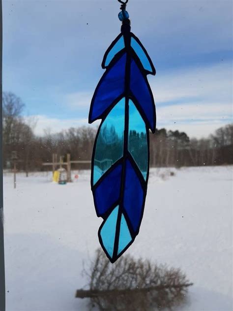 Stained Glass Feathers Etsy Canada Stained Glass Stained Glass