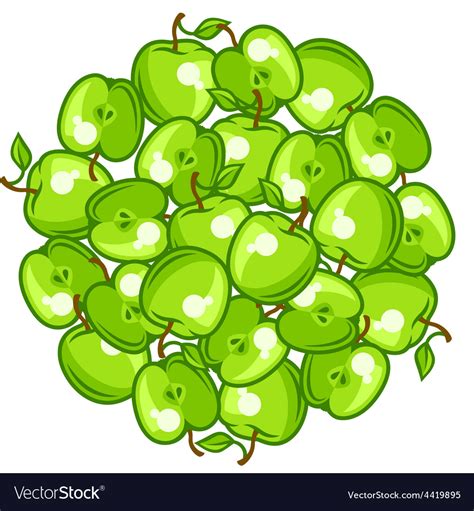 Background Design With Stylized Fresh Ripe Apples Vector Image