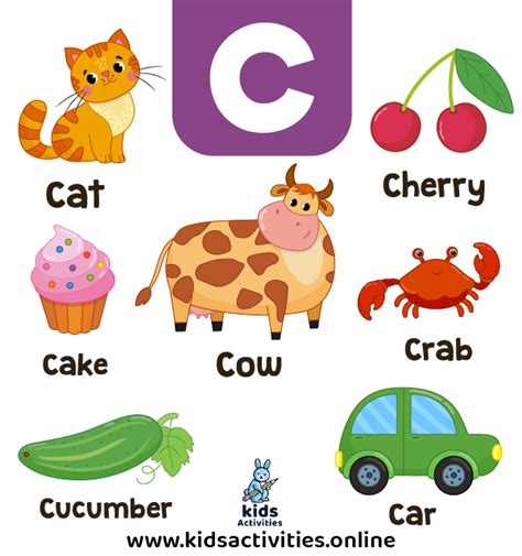 Preschool Words That Start With C Flashcards And Worksheets ⋆ Kids