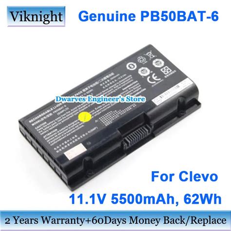 Genuine V Wh Pb Bat Battery For Clevo Inr Laptop