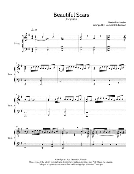 Beautiful Scars by Maxmillian Piano Arrangement (arr. Jeamnard Balitaan ...