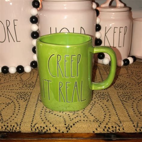 Rae Dunn Holiday Rae Dunn Creep It Real Mug Iridescent Green Poshmark