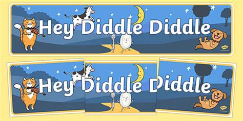 Hey Diddle Diddle Display Banner Professor Feito Twinkl