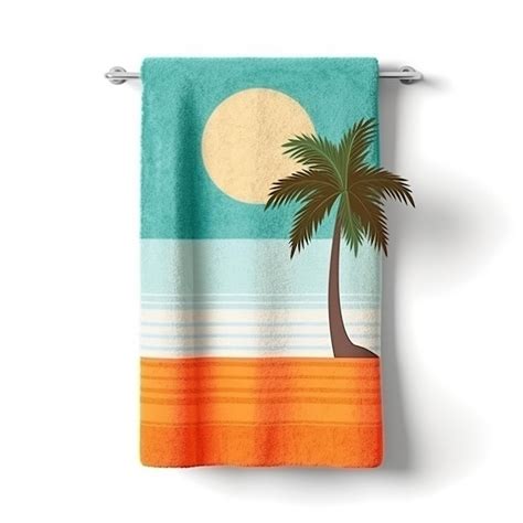 Premium AI Image Beautiful Beach Towel Isolated On White Background