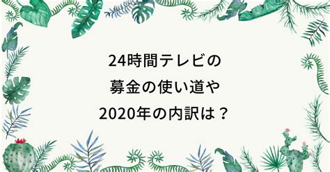 24時間テレビの募金の使い道や2020年の内訳は？どこへ行く？