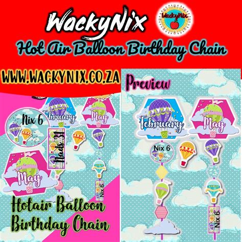 Hot Air Balloon Birthday Chain B Wackynix