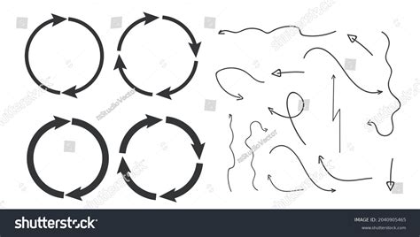 Rotating Circular Cyclic Arrows Recurrence Sign Stock Vector Royalty