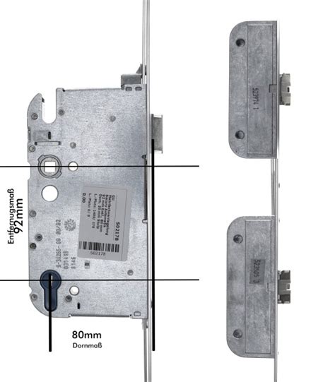 GU Mehrfachverriegelung Secury Automatik 92 Mm Entf 80 Mm Dorn 20 Mm