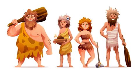 Stone Age People Cartoon Vector Royalty Free SVG, Cliparts,, 53% OFF