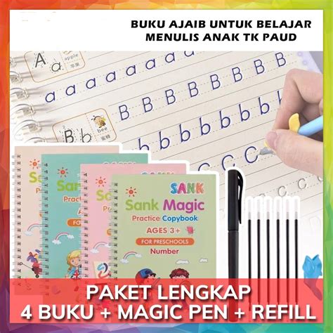 Buku Ajaib Sank Magic Pratice Book 1 Set Isi 4 Buku dan Pulpen Buku ...