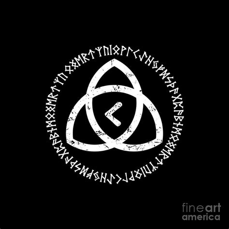 Nordic rune circle and Kenaz rune Digital Art by Vasyl Lavrishchev