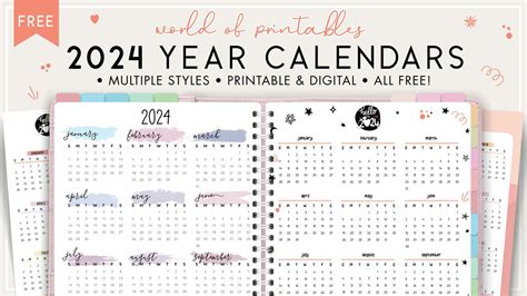 World Of Printables 2024 Calendar With Holidays Lexis Opaline