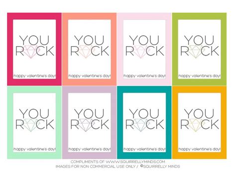 Print You Rock Printable Valentine Squirrelly Minds Printable