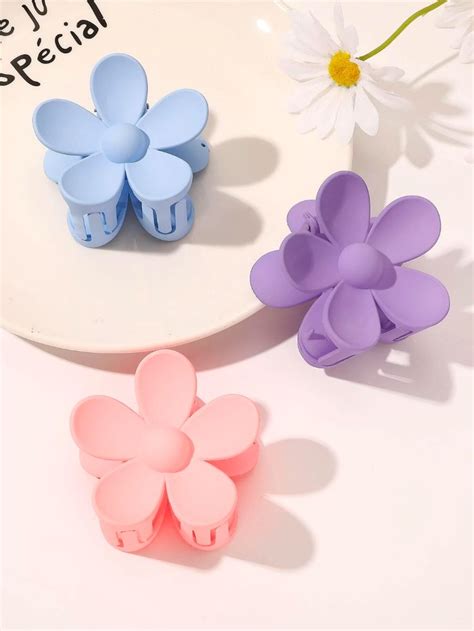 3pcs Flower Design Hair Claw Flower Hair Clips Flowers In Hair Hair