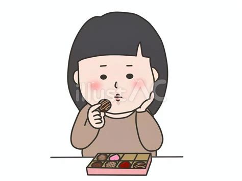 チョコレートを食べる人イラスト No 24801255｜無料イラスト・フリー素材なら「イラストac」