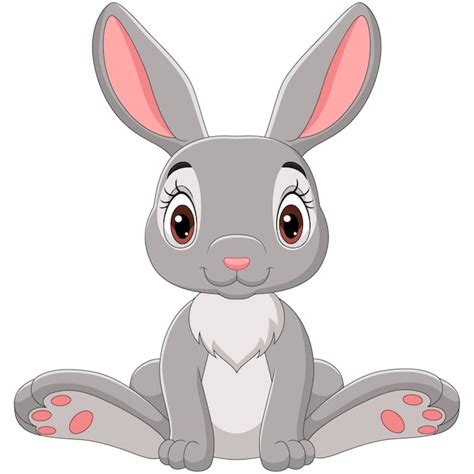 Premium Vector Cute Baby Rabbit Cartoon Sitting