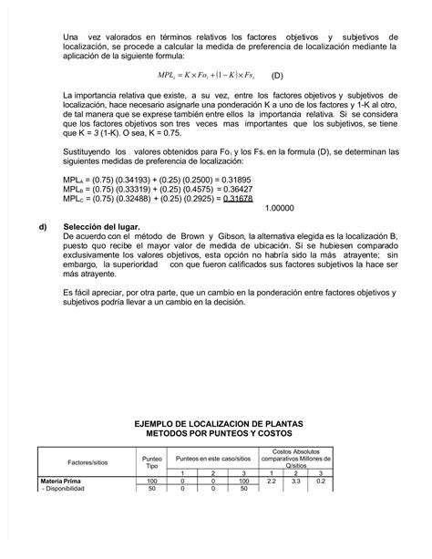 Pdf Metodos De Localizacion Planta Con Ejercicios Resueltos Y Tallerdoc