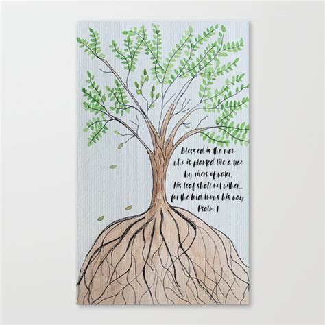 Psalm 1 Tree Canvas Print by susanbrueck | Society6