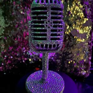 Rhinestone Microphone Microphone Prop Vintage Etsy