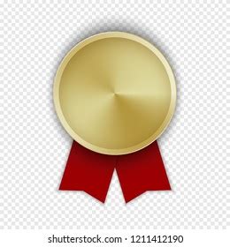 Abstract Gold Label Red Ribbon Template Stock Vector Royalty Free