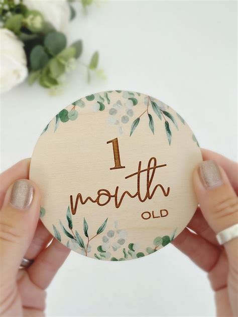 Wooden Botanical Milestone Cards Baby Milestone Discs Etsy Ultrasound