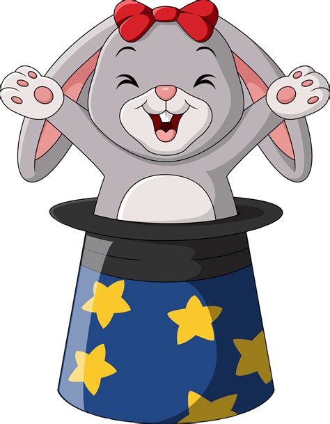 Cute rabbit cartoon appearing from a magic top hat 26230155 Vector Art ...