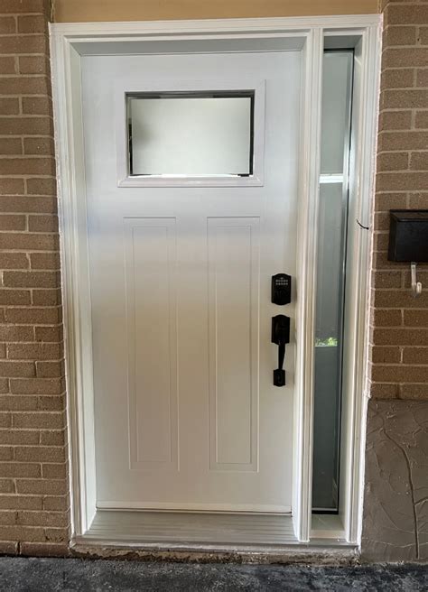 Product White Steel Door With Glass Insert And Sidelite Luma