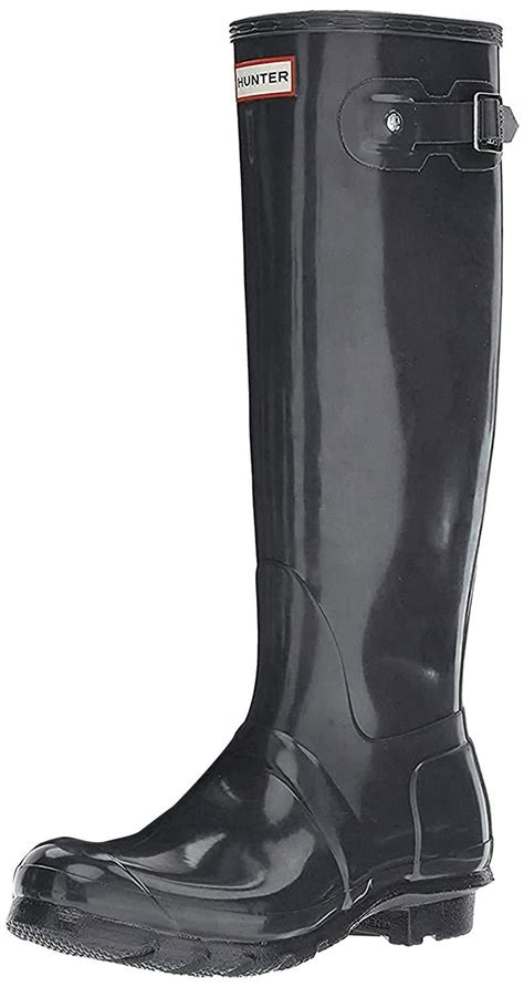 Hunter Wft Rgl Dsl Original Tall Gloss Rain Boots In Black Lyst