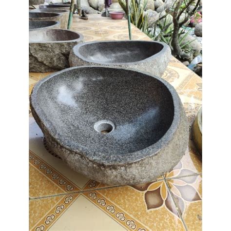 Jual Wastafel Batu Kali Wash Basin River Stone D Cm Free Packing