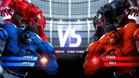 Red Venom Blue Hulk Vs Black Venom Red Hulk Hardest AI Marvel Vs