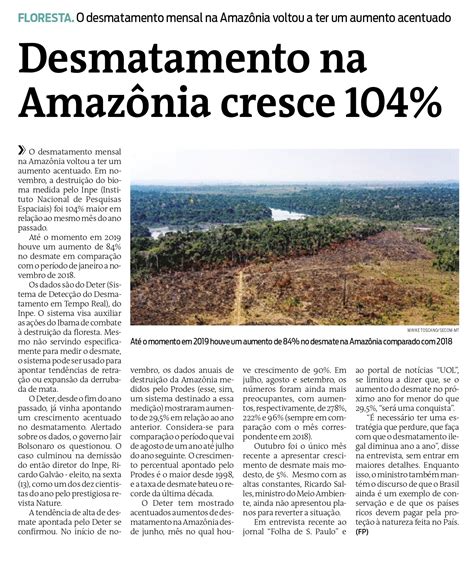 Carta Aberta Sobre O Desmatamento Da Amaz Nia