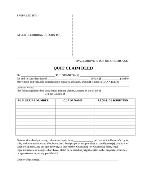 Free 10 Sample Quitclaim Deed Forms In Pdf Ms Word