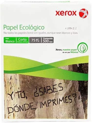 Paquete De Hojas Xerox Ecol Gico T Carta Env O Gratis