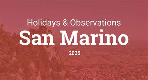 Holidays and Observances in San Marino in 2035