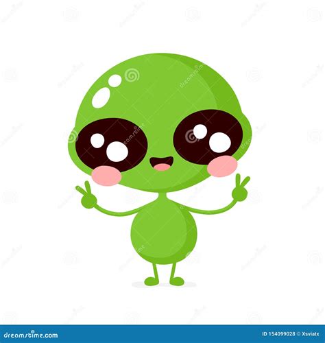 Cute Happy Smiling Friendly Alien Stock Vector Illustration Of