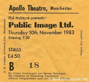 God Save The Sex Pistols Public Image Limited Live At Manchester Apollo November Th