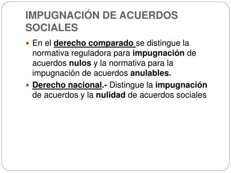 Ppt Nulidad E Impugnaci N De Acuerdos Societarios En La Legislaci N