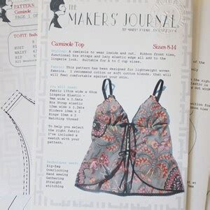 Lingerie Style Woven Camisole Sewing Pattern With Ribbon Ties And Adjustable Bra Straps Etsy