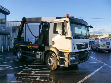 Tonne Man Tgm Skip Loader With Multilift Crane Truck For Sale