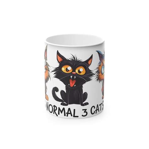 Playful Cat Mom Mug Funny Cat Coffee Cup With I Was Normal Three Cats