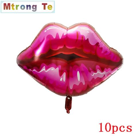 10pcslot Sexy Red Lips Shape Balloons Kiss Me Lips Foil Balloons