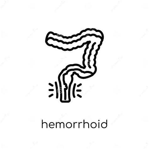 Hemorrhoid Icon Trendy Modern Flat Linear Vector Hemorrhoid Icon On