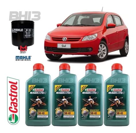 Castrol 5w40 Troca De Óleo Gol 1 6 G5 Sintético Mahle Oc250