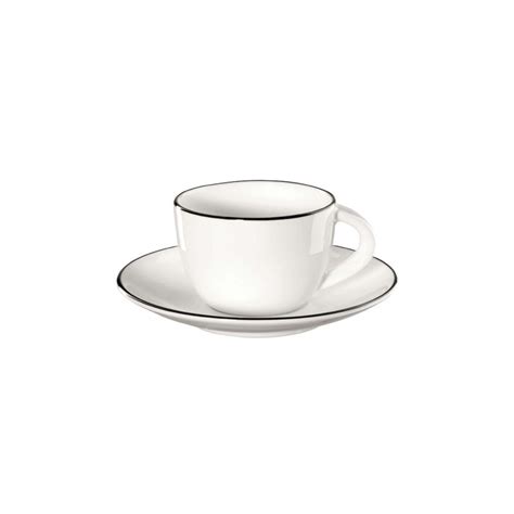 Taza Para Expreso Con Platillo Ligne Noire Blanco Asa Selection